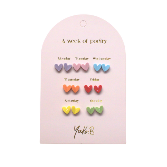 Sydän korvakorut 7 paria/pkt