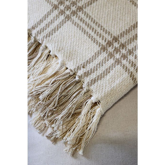 Torkkupeitto Ruutu beige Chic Antique