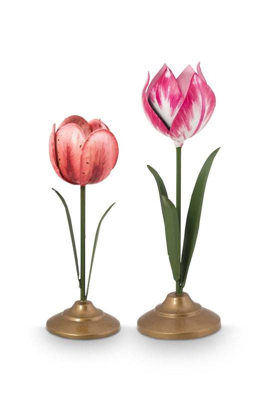 Pip Studio Tulppaani kynttilänjalat pink 2kpl/pkt