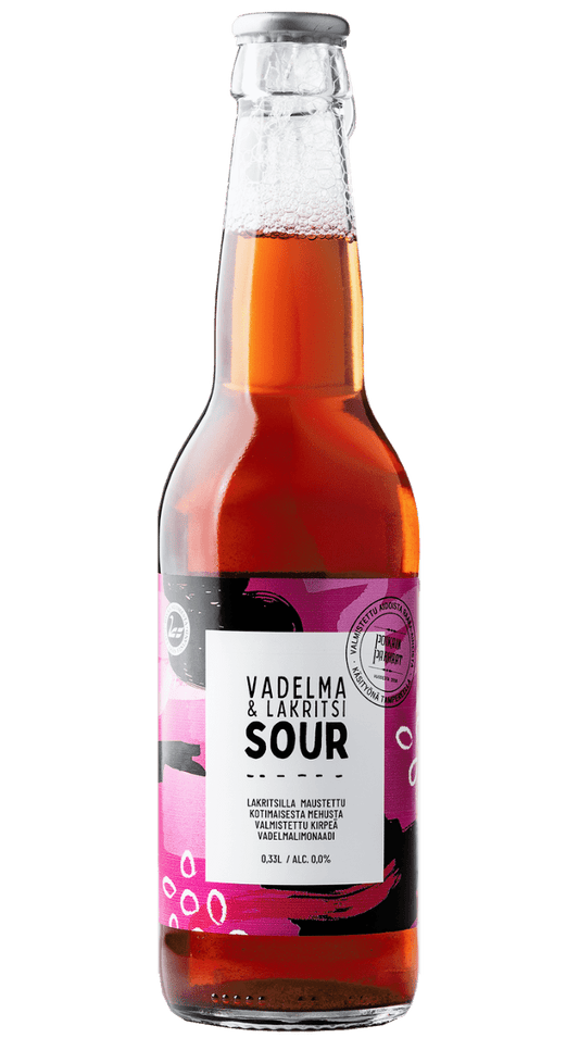 Vadelma-Lakritsi limonaadi Sour 0,33l  Poikain Parhaat