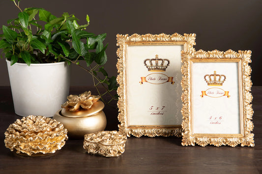 Valokuvakehys antik kulta 22cm
